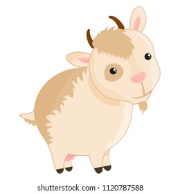 Vector set of cute goats on white background. Goats made in cartoon style eps10