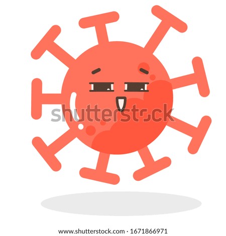 Vector set of cute kawaii cartoon red emoticons face covid-19, emoji insult or wondering face of corona virus, Corona Virus cartoon characters - dust floating isolated on white background 