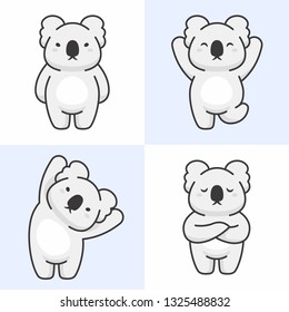 Vector set of cute koala characters