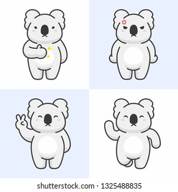 Vector set of cute koala characters