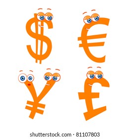 Vector set of cute money characters
