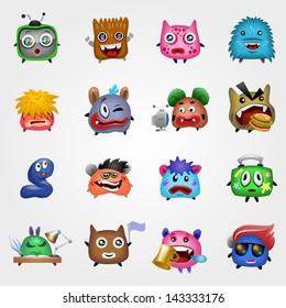 Vector Set of Cute Monsters. Eps 10