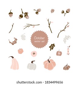 Vector set of cute pumpkin