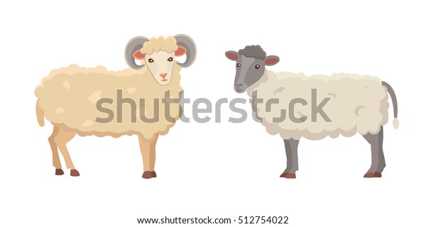 Vector Set Cute Sheep Ram Isolated Stock Vector (Royalty Free) 512754022