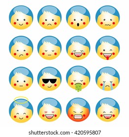 Vector set of cute smile-balls. vector , isolated, emoticon