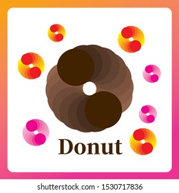 Vector set cute snack food chocolate donut.