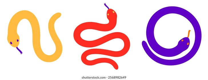 Vector set of cute snake illustration