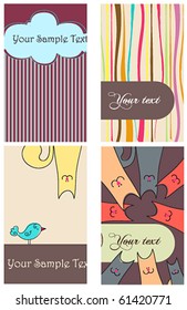 Vector set of cute vertical cards