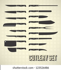 Vector Set: Cutlery Set / Kitchen Knives