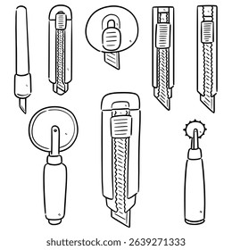 vector set of cutter cartoon