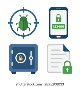 Vector Set of Cyber Security Icon