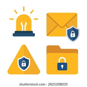 Vector Set of Cyber Security Icon
