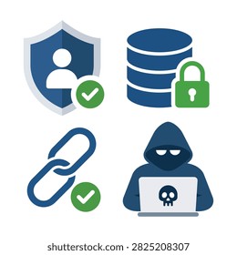 Vector Set of Cyber Security Icon