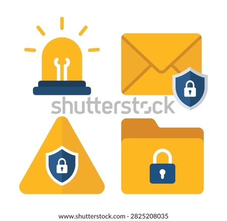 Vector Set of Cyber Security Icon