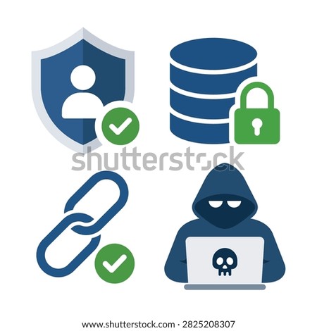 Vector Set of Cyber Security Icon