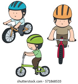 vector set of cyclist