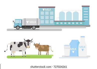 Vector set dairy industry
