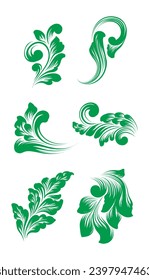 Vector set of damask ornamental elements.	
