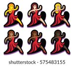 Vector Set Of Dancers Isolated On White Background