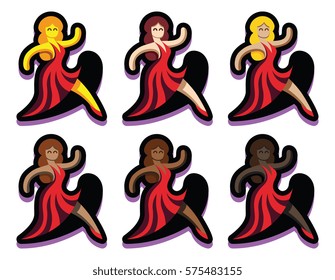 Vector Set Of Dancers Isolated On White Background