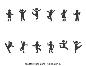 Vector set of dancing people.