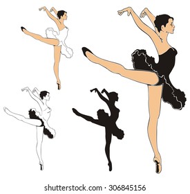 Vector set of dancing people, hand drawn in cartoons  style.