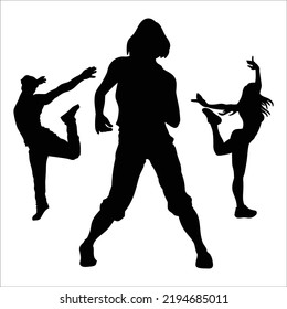 Conjunto Vector De Silhouettes Mujeres Bailarinas Ilustración Aislada En Fondo Blanco