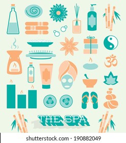 Vector Set: Day at The Spa Icons and Symbols