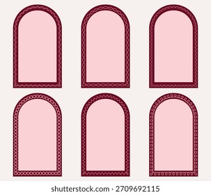 Conjunto de Vector de arco decorado y Formas geométricas 