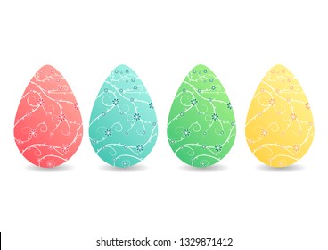 vector set of  decorated eggs for Easter and Novruz holidays