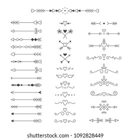 Vector set of decorative arrows and dividers