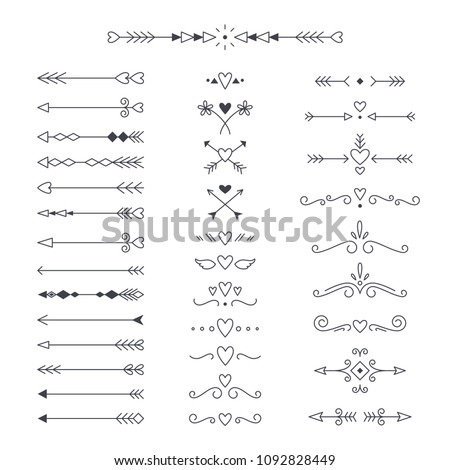 Vector set of decorative arrows and dividers