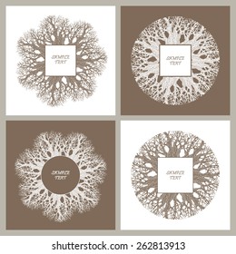 Vector Set Of Decorative Art Deco Frames From Tree Branches