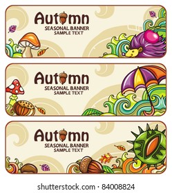 Vector set of decorative autumnal banners. Design elements. part 2