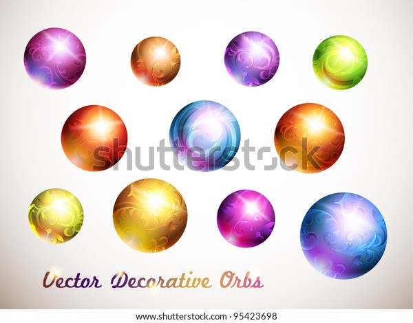 Vector Set Decorative Balls Stock Vector Royalty Free 95423698