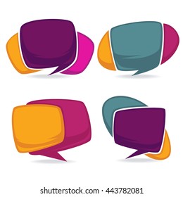 vector set of decorative bright, colorful speech bubbles