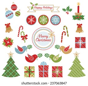 Vector Set of Decorative Christmas Icons