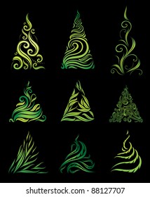Vector set of decorative Christmas trees (from my "Christmas collection" )