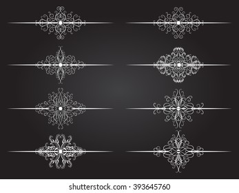 Vector set of decorative dividers page or text.