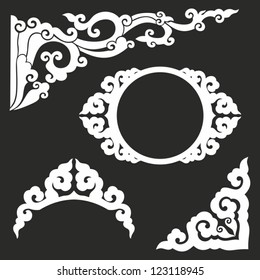 Vector set of decorative elements, corners, borders, frames.