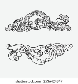Vector set of decorative elements in Victorian style