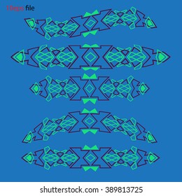 Vector set of decorative ethnic borders . Boho style. Tribal design.