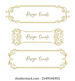 Vector set decorative frame. Elegant element for design template