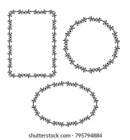 Vector set of decorative frames  for  greeting, invitation, wedding cards design. 