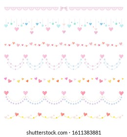 Vector set of decorative heart borders