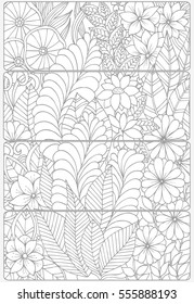 Vector set of decorative monochrome bookmarks