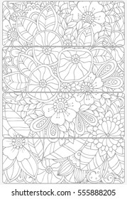 Vector set of decorative monochrome bookmarks