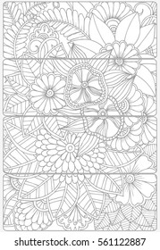 Vector set of decorative monochrome bookmarks