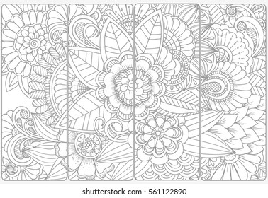 Vector set of decorative monochrome bookmarks