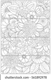 Vector set of decorative monochrome bookmarks